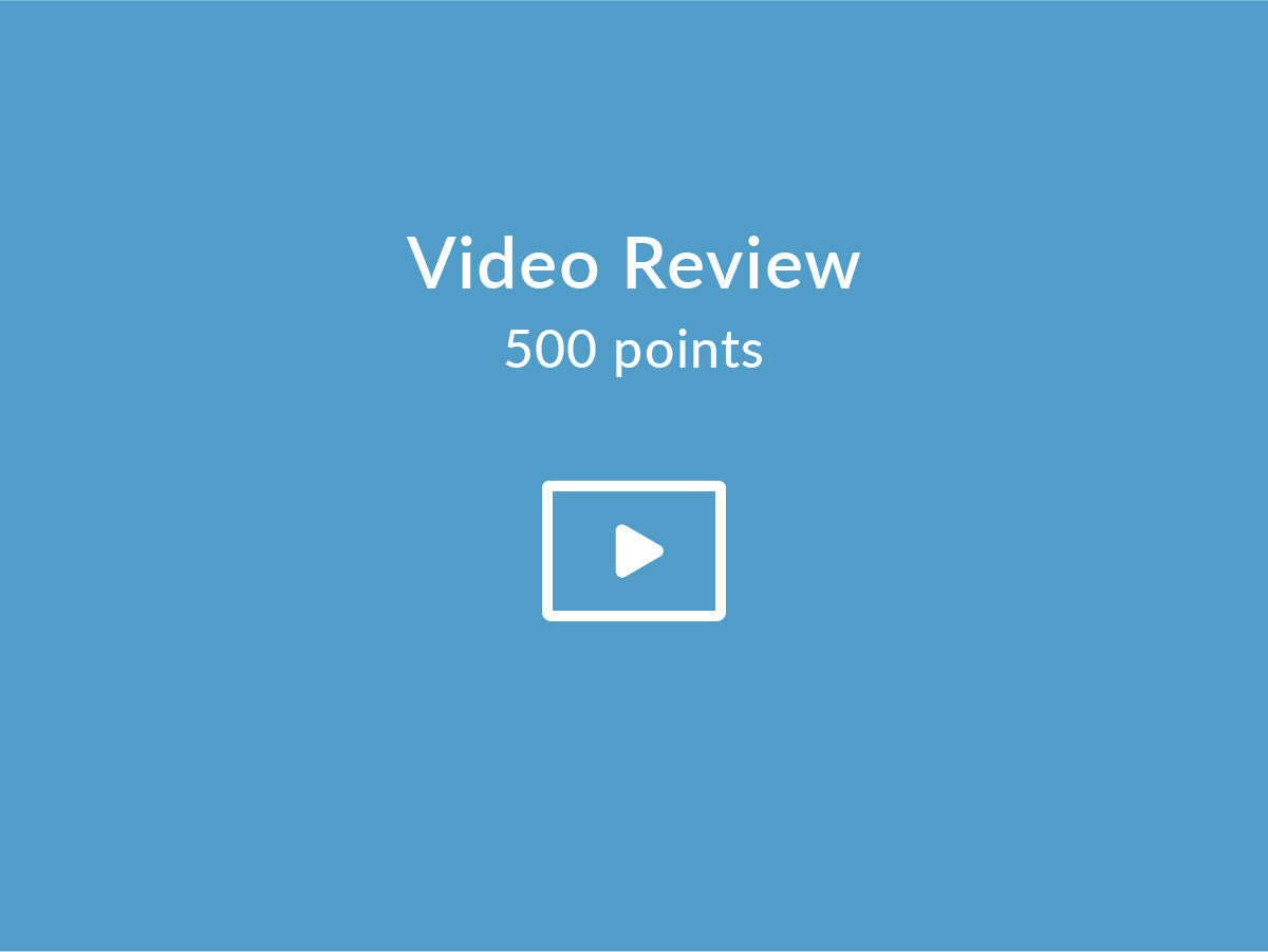 500 points for video review at cureaquagel.com